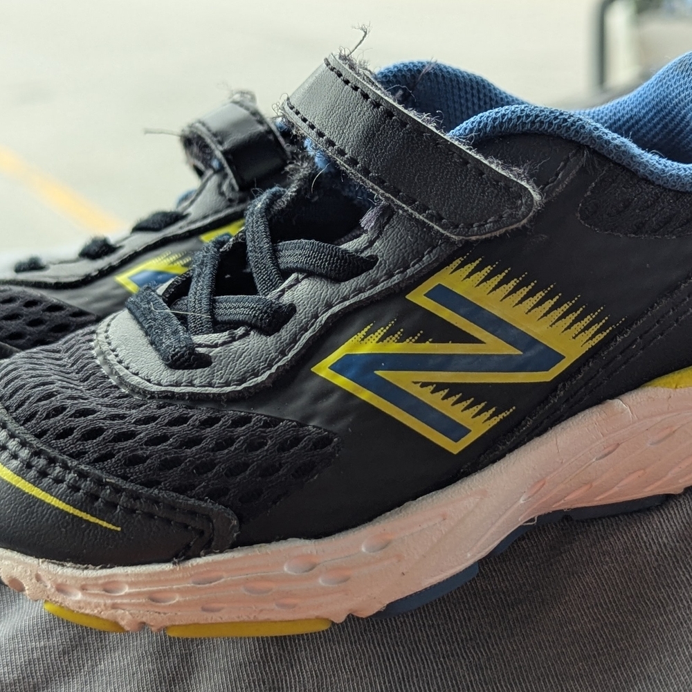 New Balance Kids' Black and Yellow Sneakers